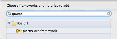 Add the QuartzCore Framework